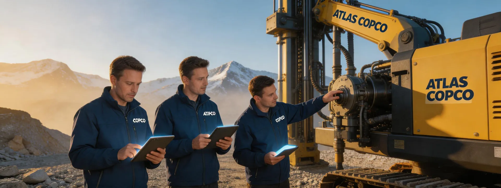 Field engineer crew at drill rig